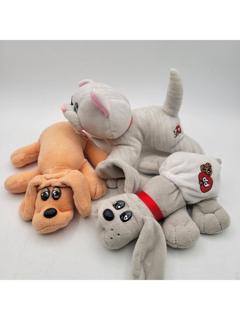 Tonka Pound Puppies & Pur-r-ries Plush Lot  Small 8" Vintage 1986 - Puppy Kitty